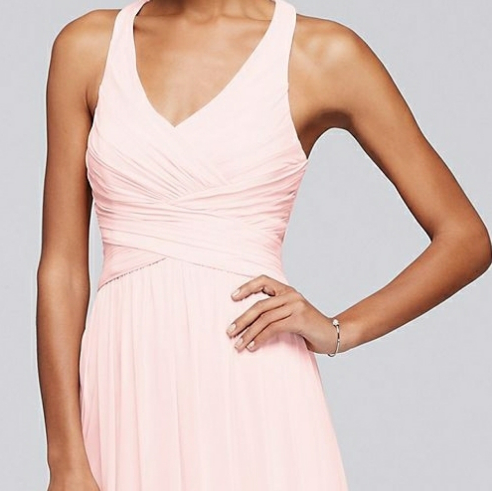 Crisscross Back Long Bridesmaid Dress